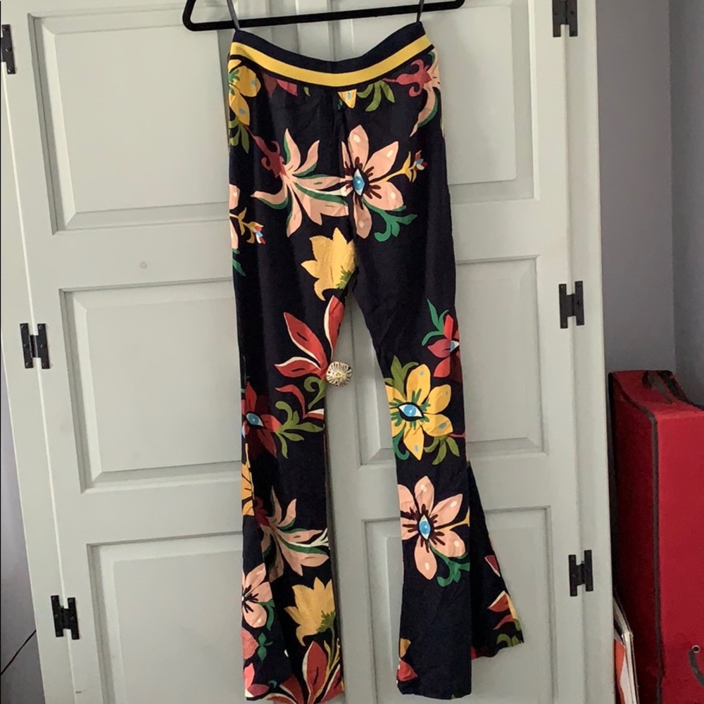 Floral Anthropologie flare pants